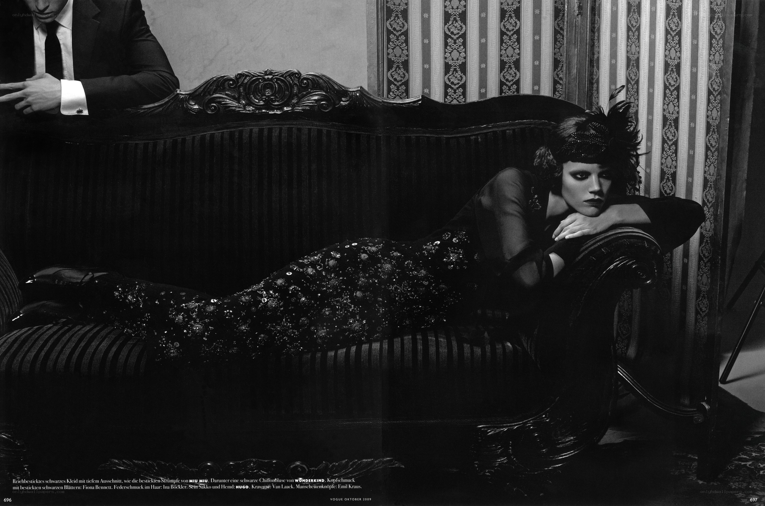 Fashion shoot on a sofa