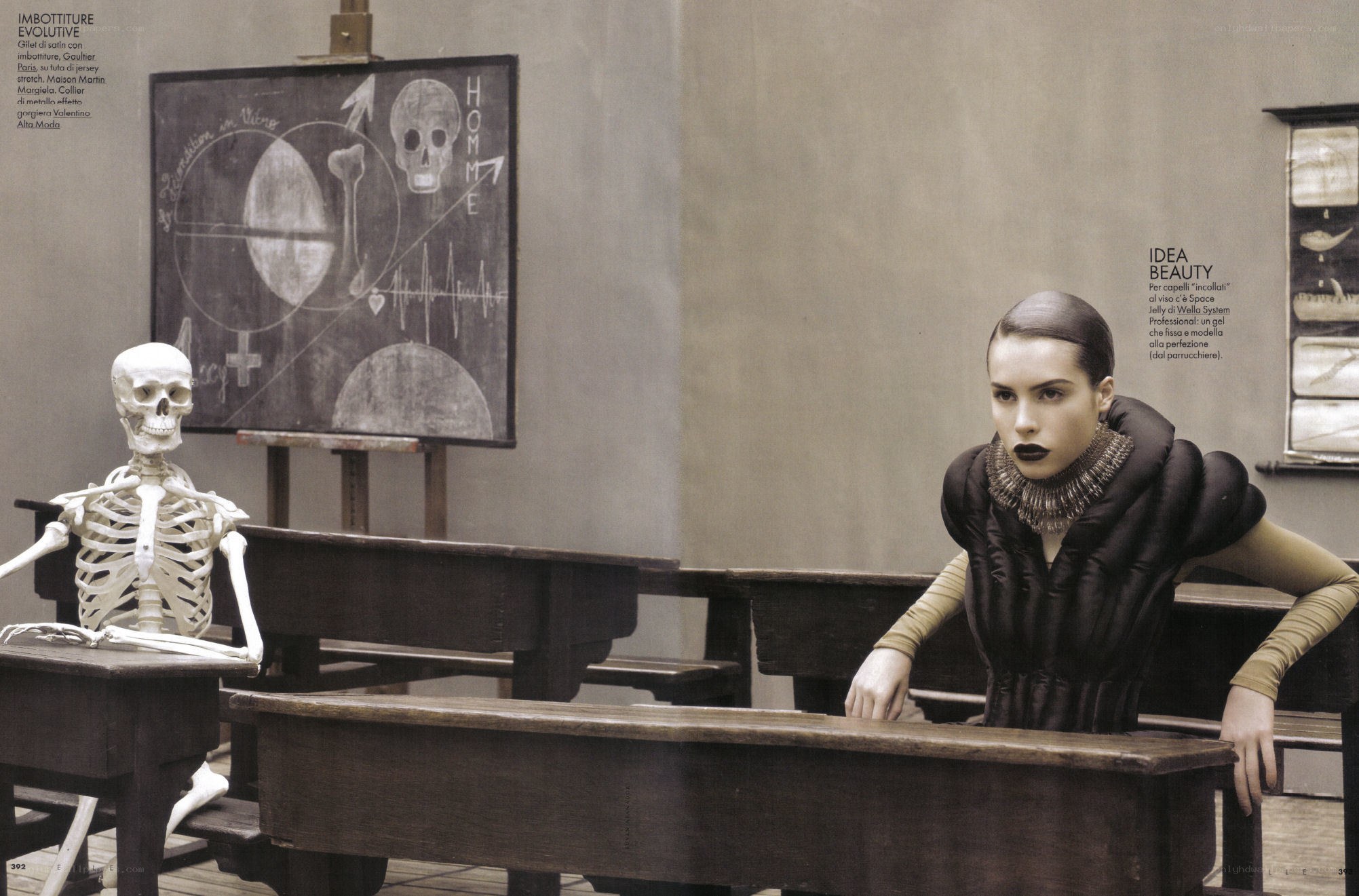Fashion shoot with skeleton