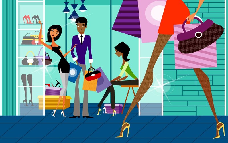 Fashion shopping scene