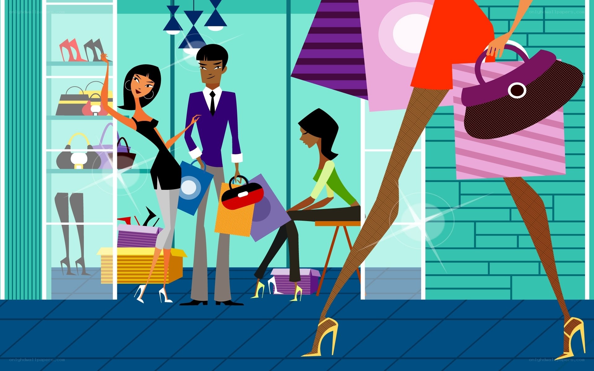 Fashion shopping scene