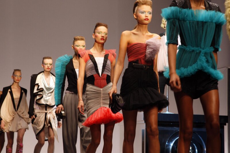 Fashion show runway models