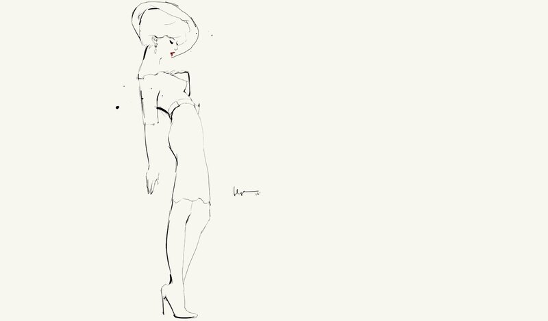 fashion sketch of a woman