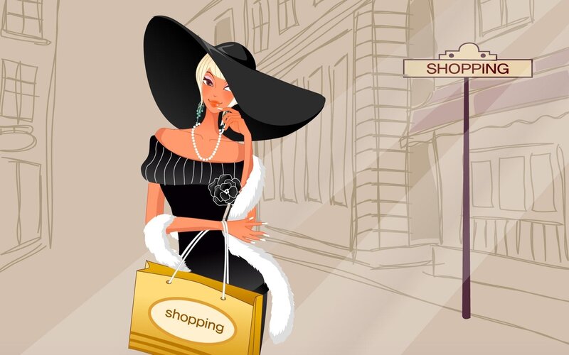 fashionable woman shopping