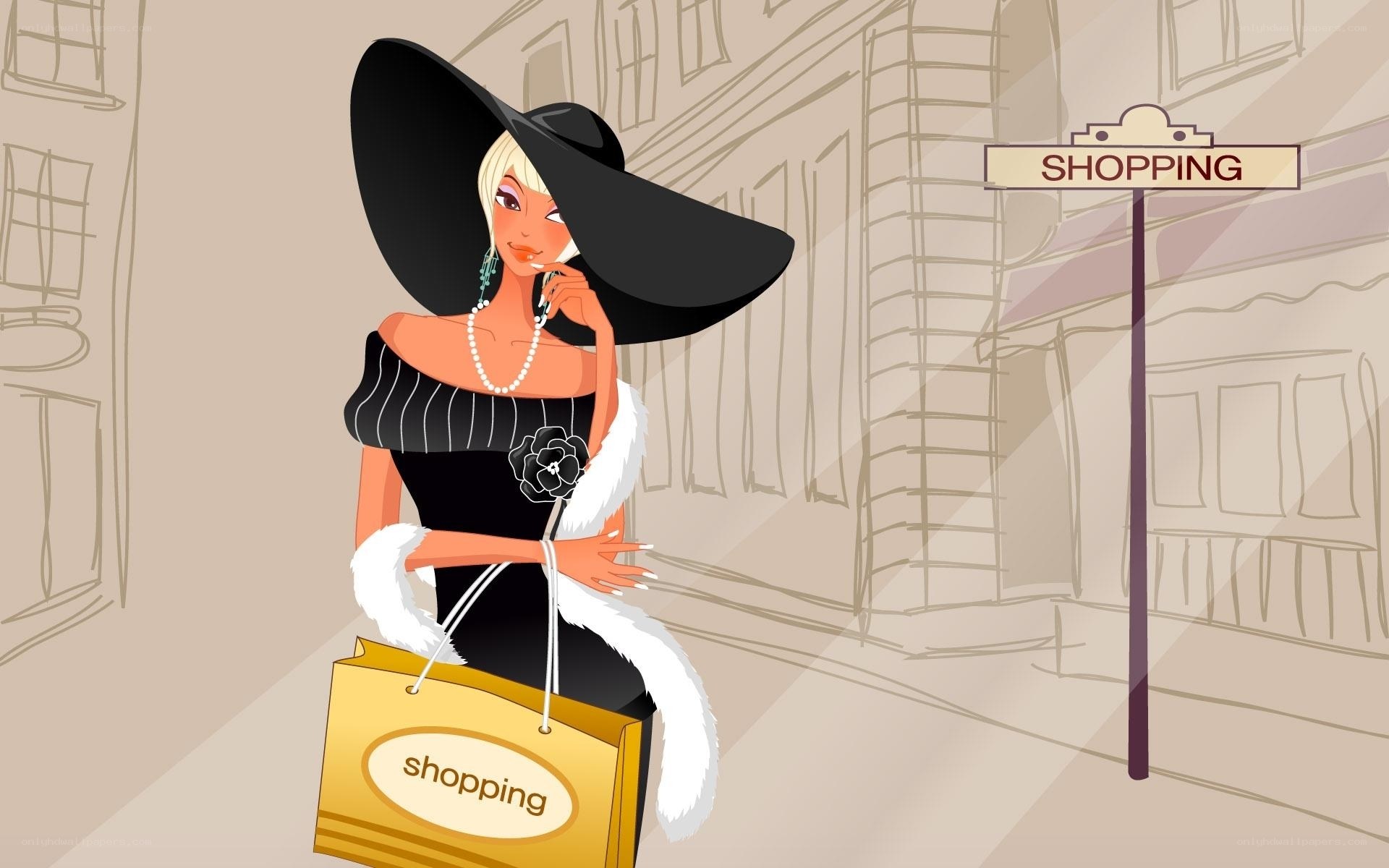 fashionable woman shopping