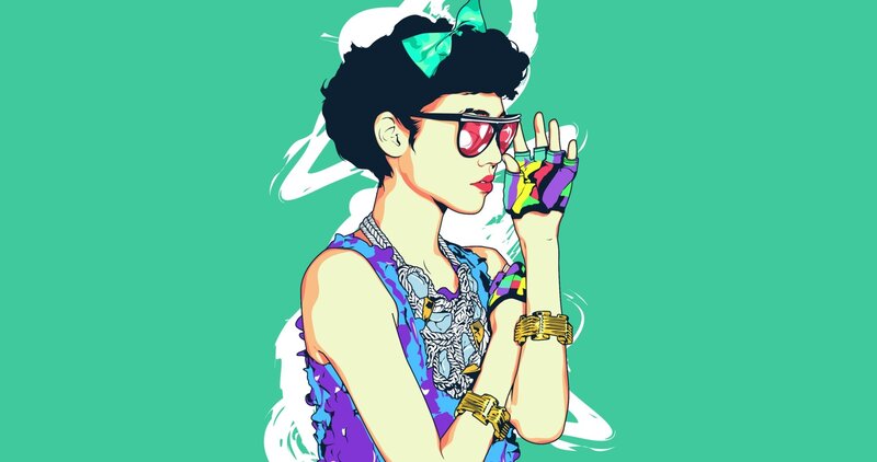 fashionable woman with sunglasses