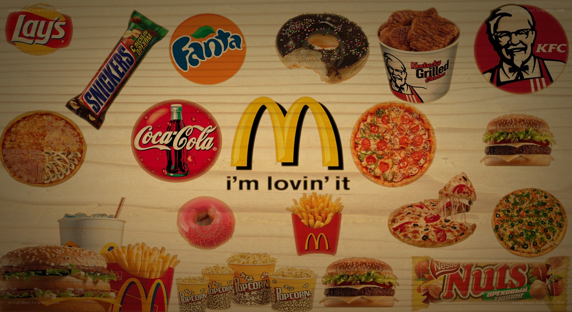 fast food brand collage