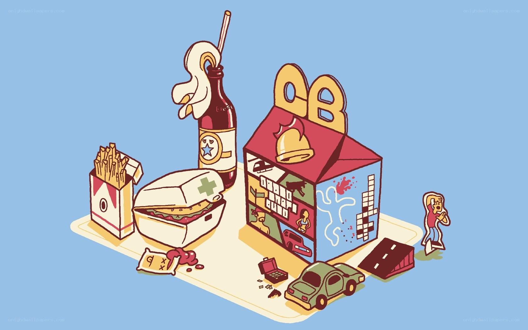 Fast food with toy box