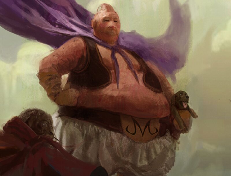 Fat Character with Purple Cape