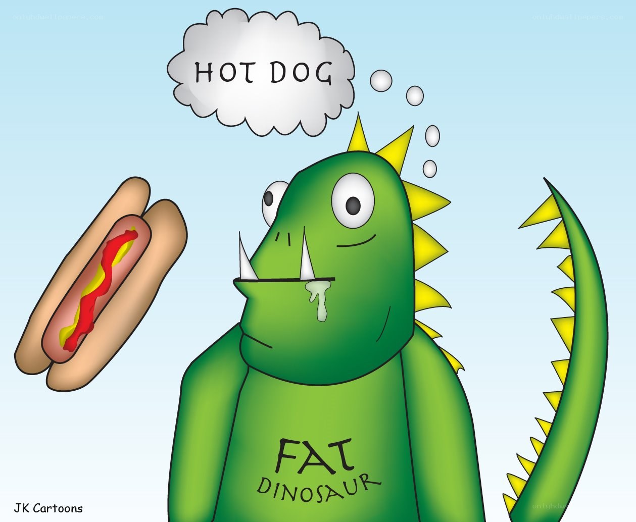 Fat Dinosaur Loves Hot Dog