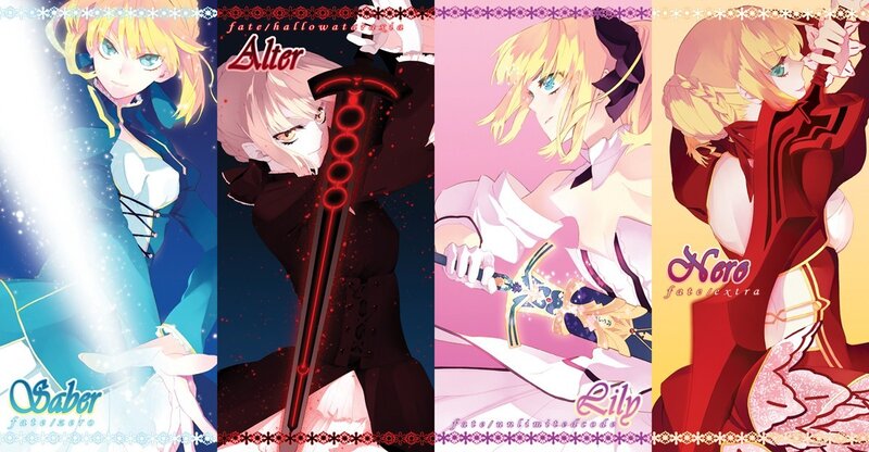 Fate series character collage