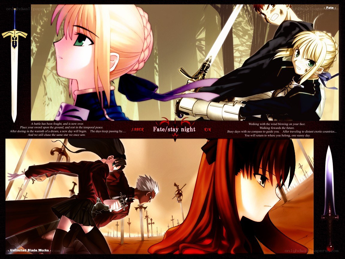 Fate/stay night artwork collage