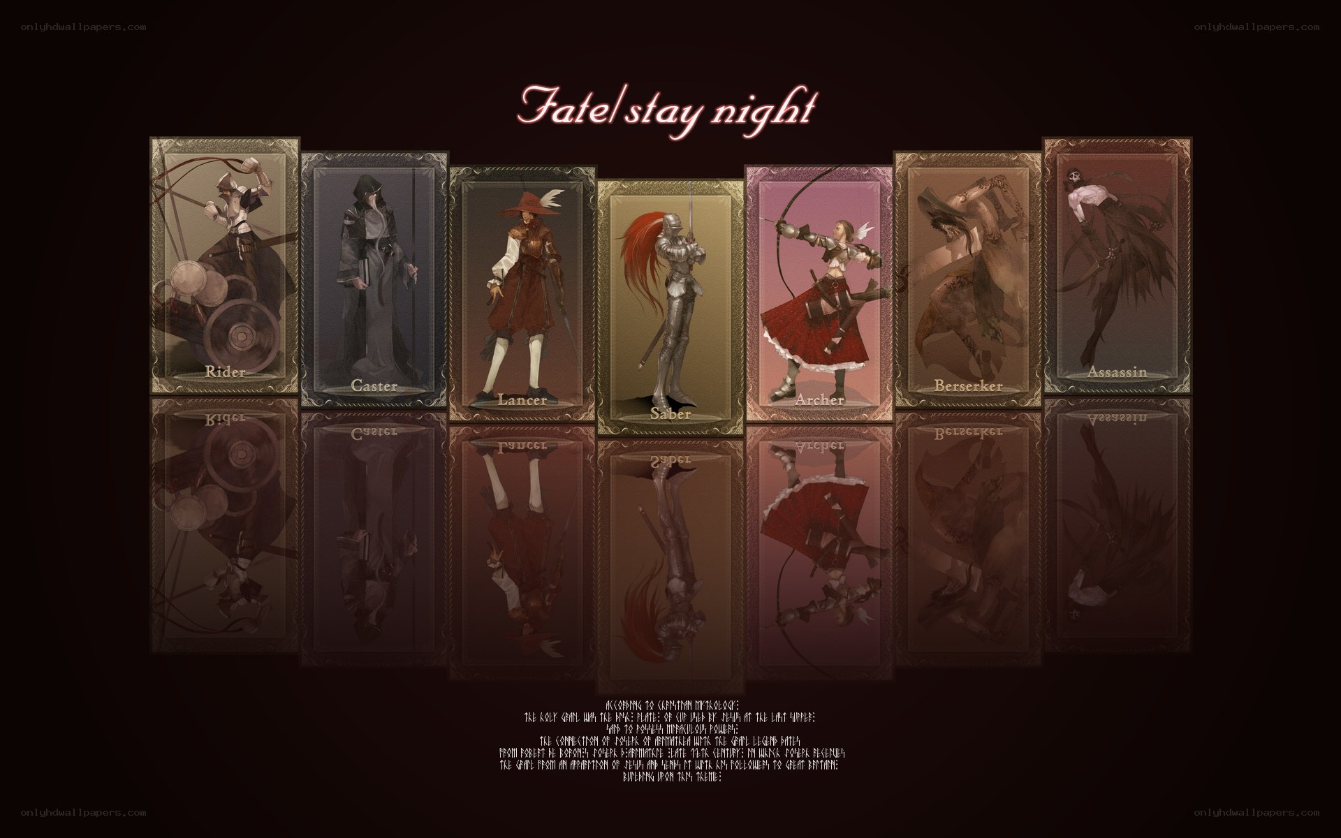 Fate/stay night character cards