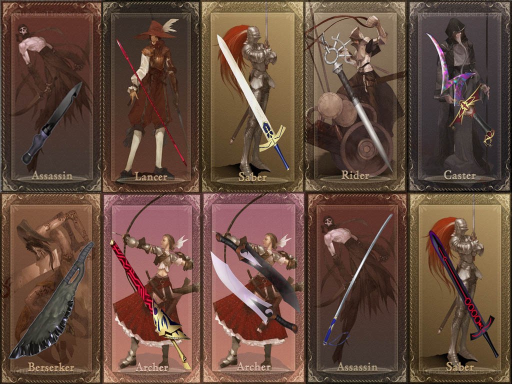 Fate/Stay Night character cards