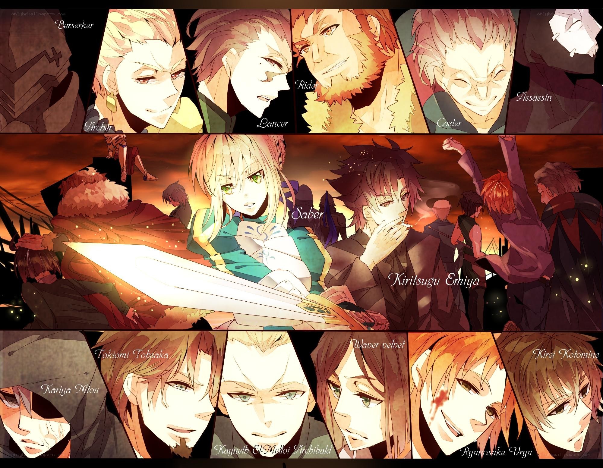 Fate/stay night character collage