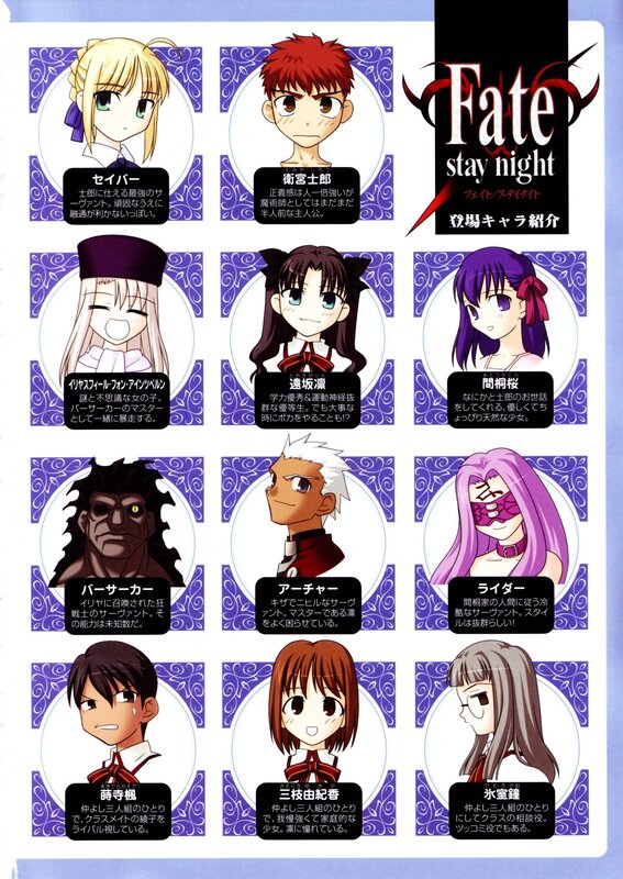Fate/stay night character guide