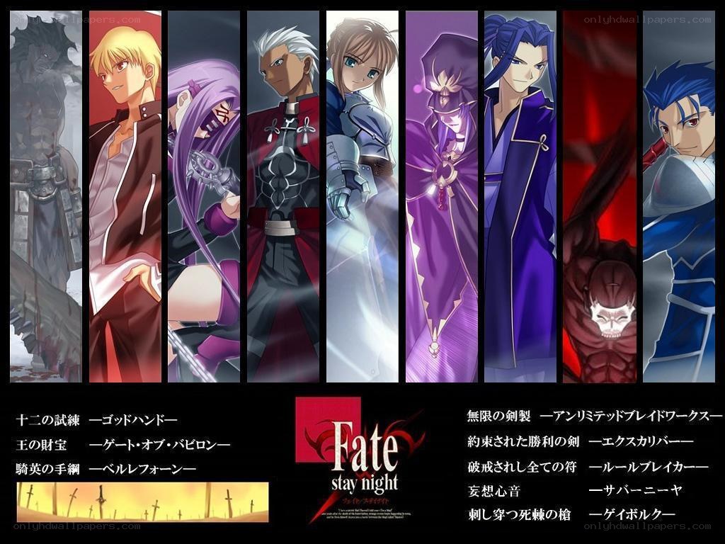 Fate/stay night character lineup