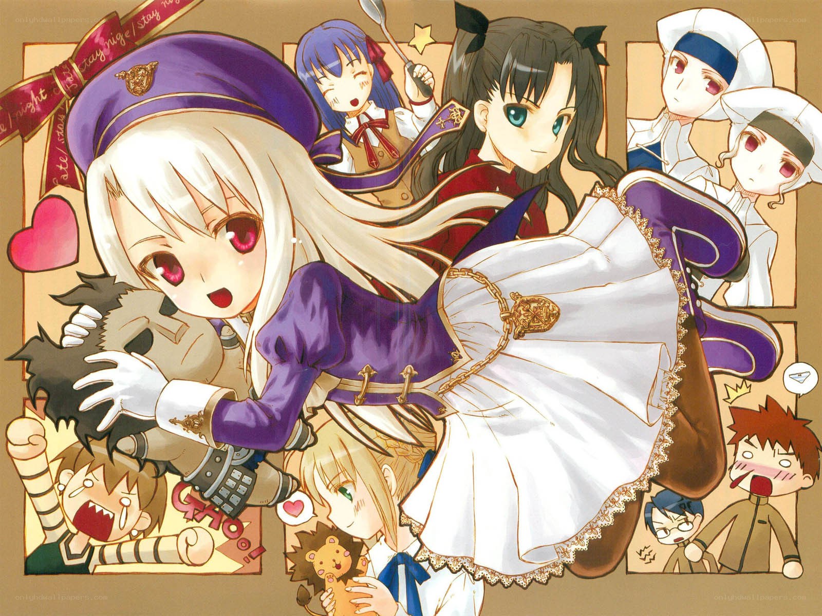 Fate/stay night characters collage