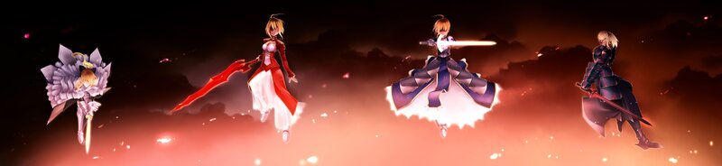 Fate/stay night characters in action