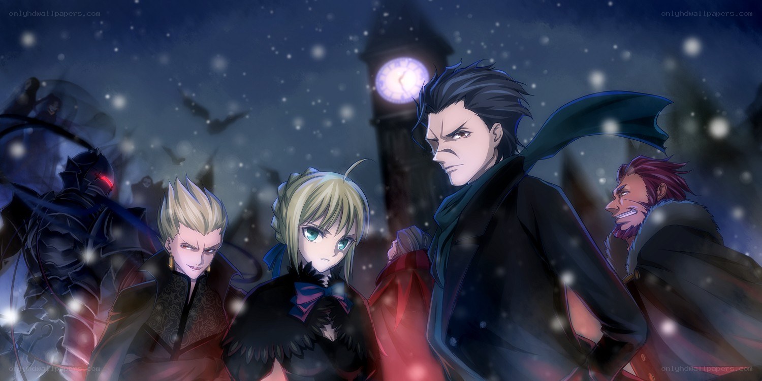 Fate/stay night characters in snow