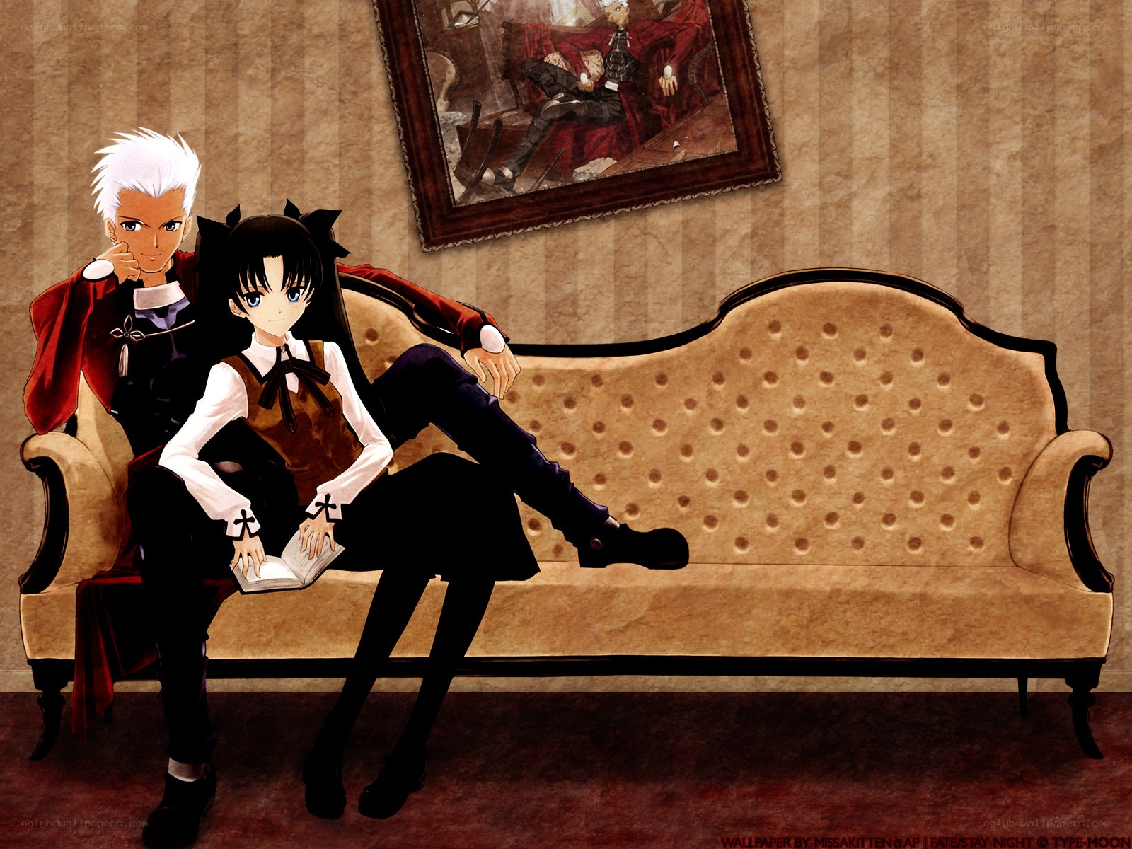 Fate/stay night characters on a sofa