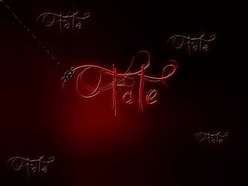 Fate text art with red glow