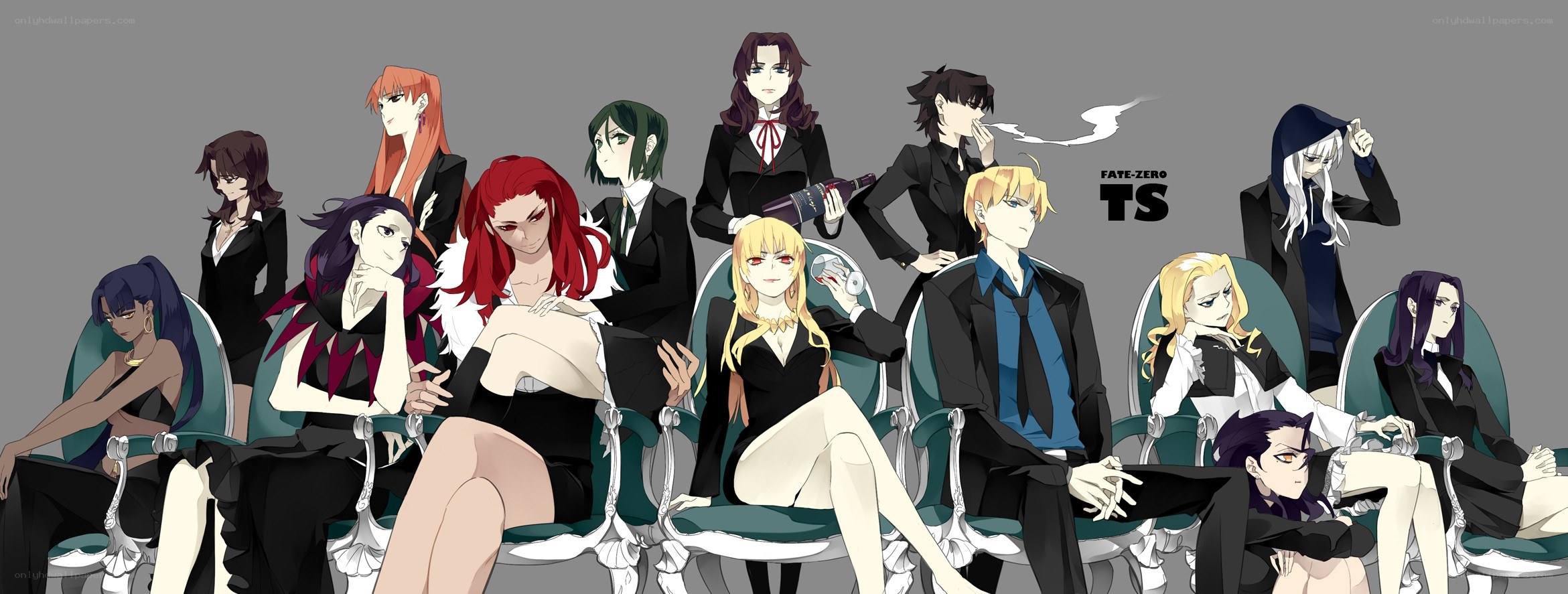 Fate/Zero characters group portrait