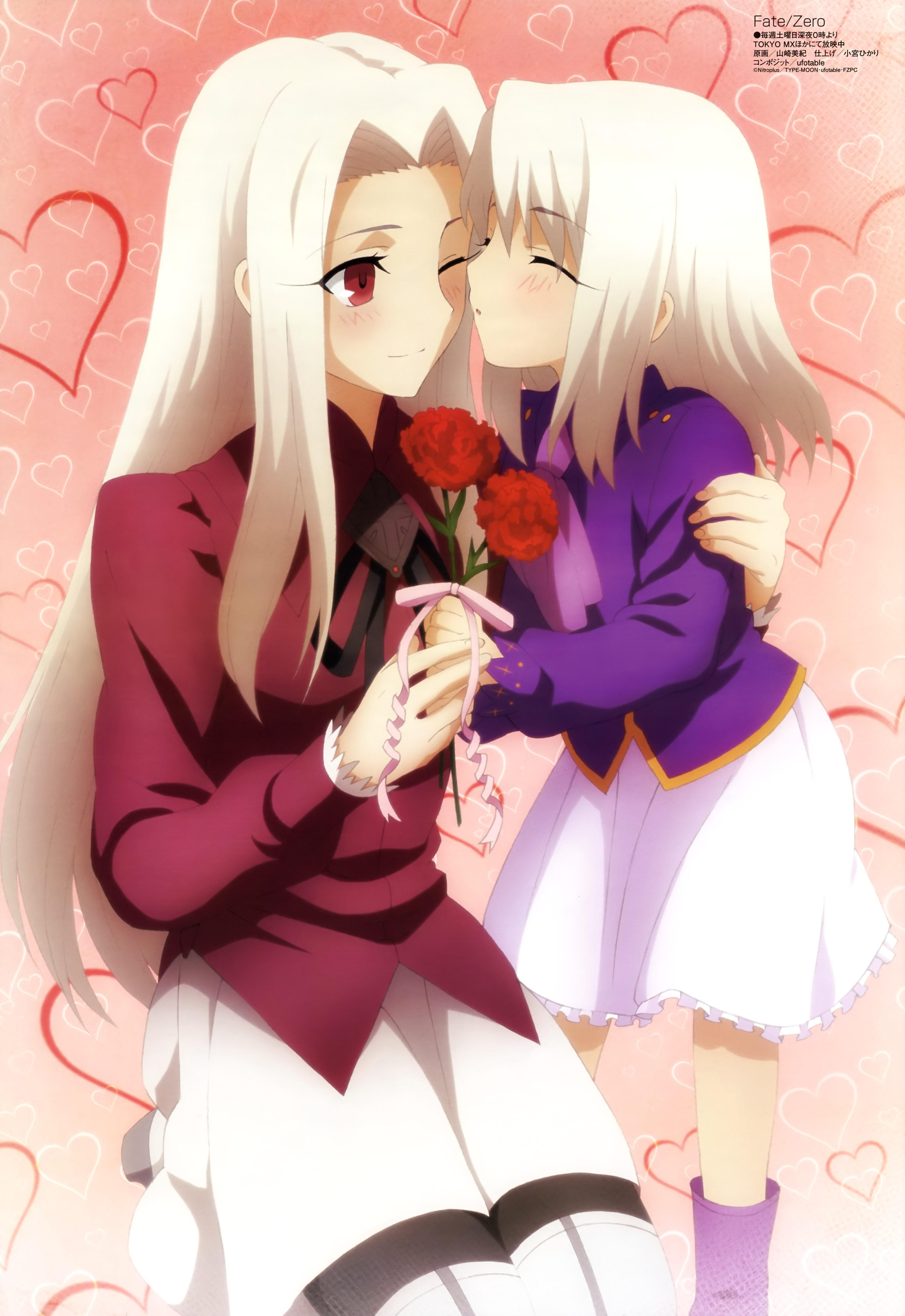 Fate/Zero characters hugging