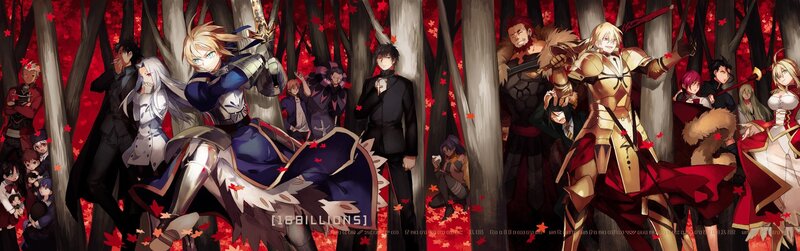 Fate/Zero characters in forest