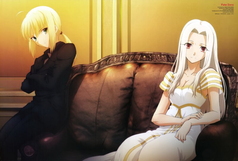Fate/Zero characters on a couch