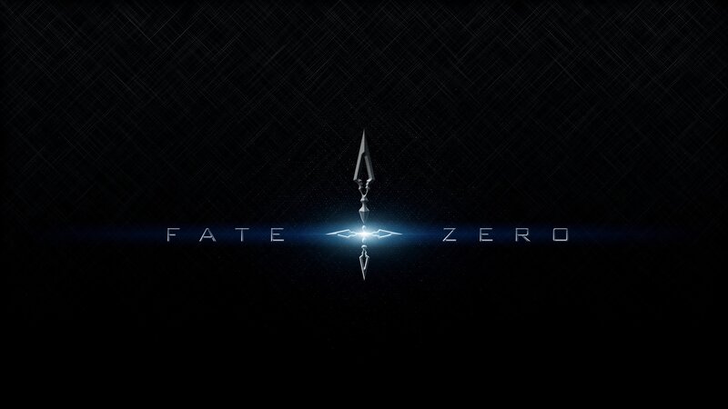 Fate/Zero Logo — Black, Dramatic, Digital Art, Text, Light