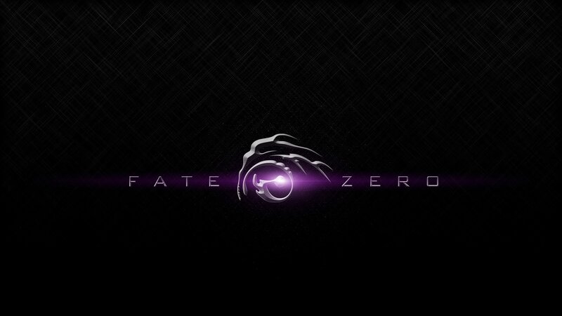 Fate/Zero Logo — Black, Dramatic, Digital Art, Text, Purple, White