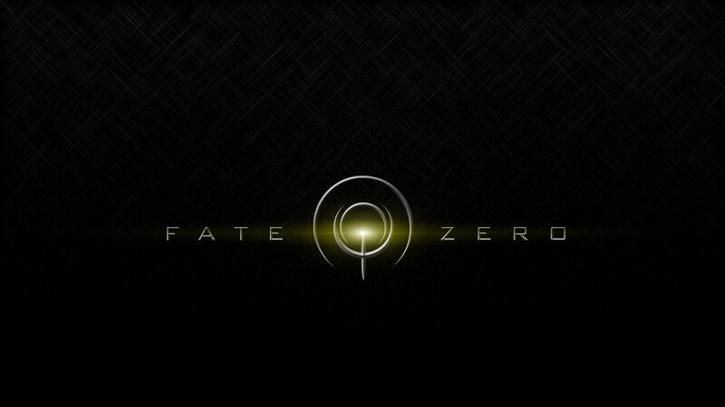 Fate/Zero Logo — Black, Dramatic, Digital Art, Text, Yellow