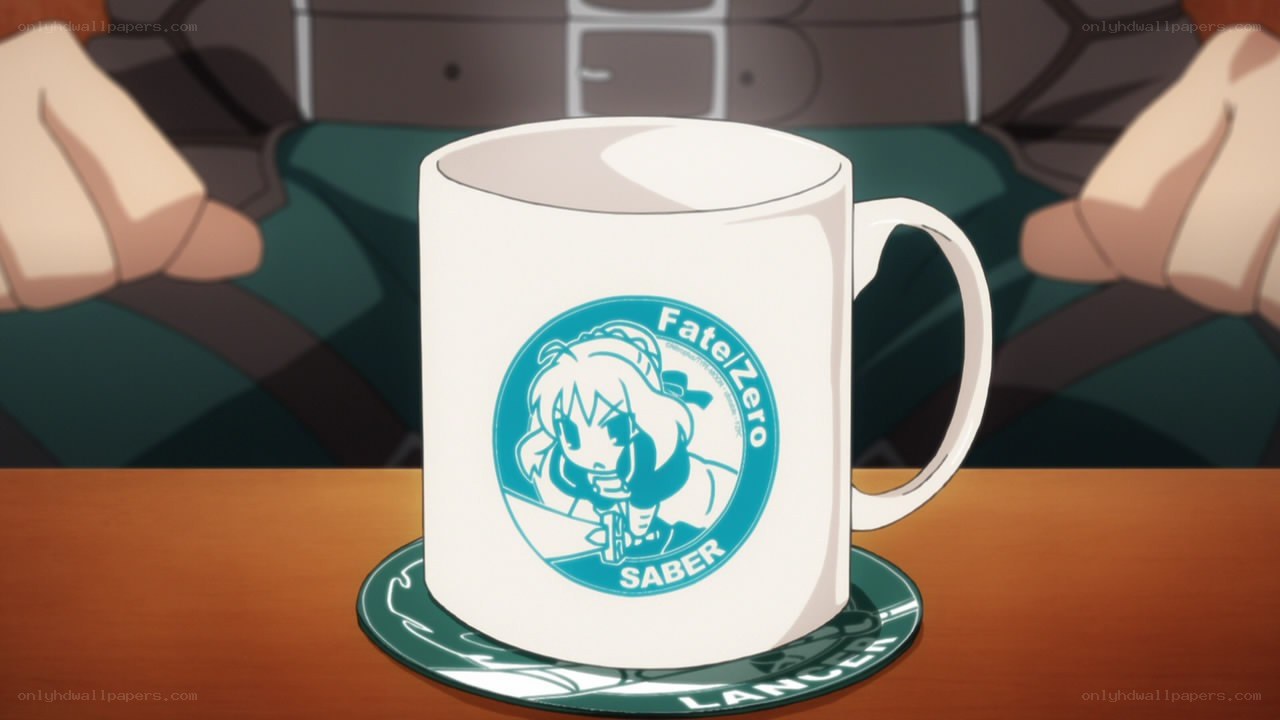 Fate/Zero mug on table