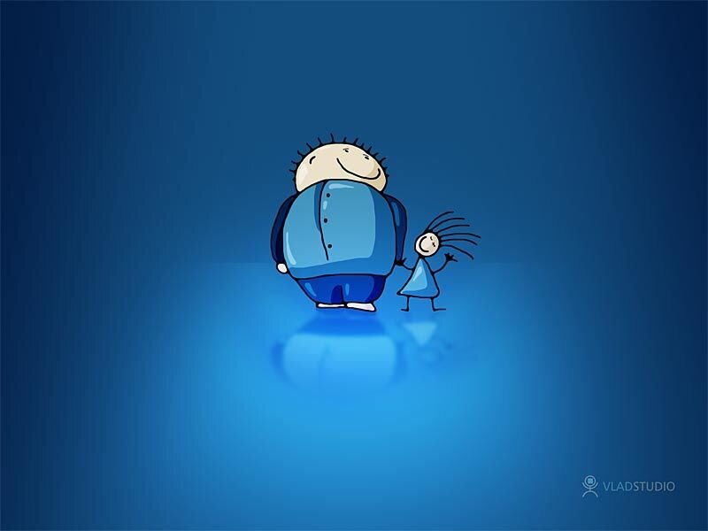 father and child cartoon