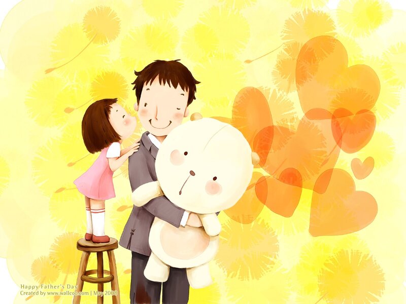Father and daughter hug