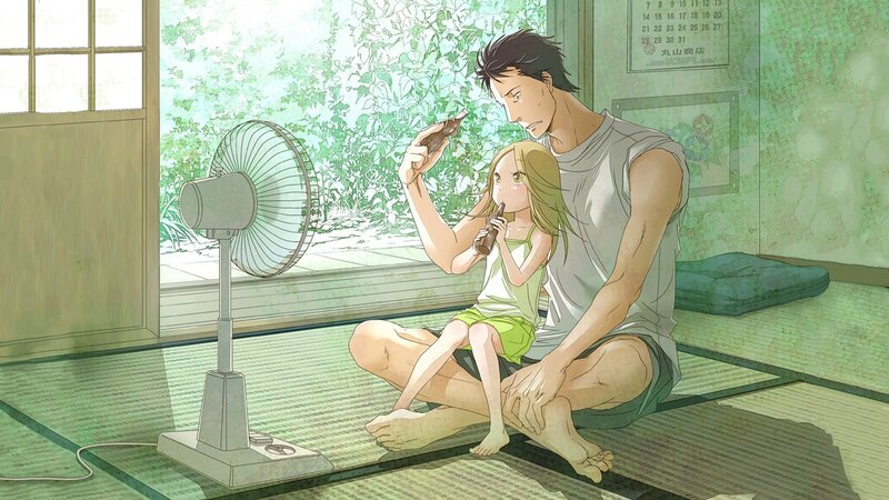 father and daughter in summer