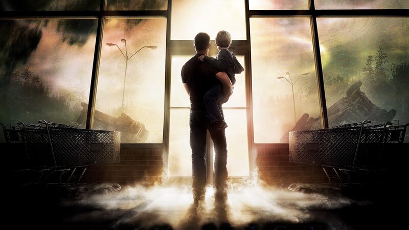 father and son in a post-apocalyptic world