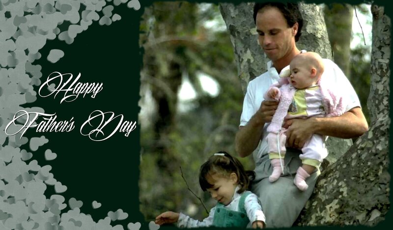 Father with Two Children — Green