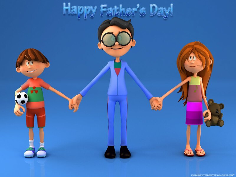 Father with Two Children