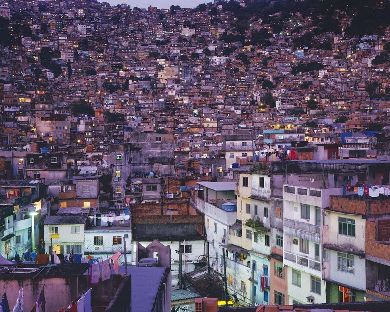 Favela at dusk