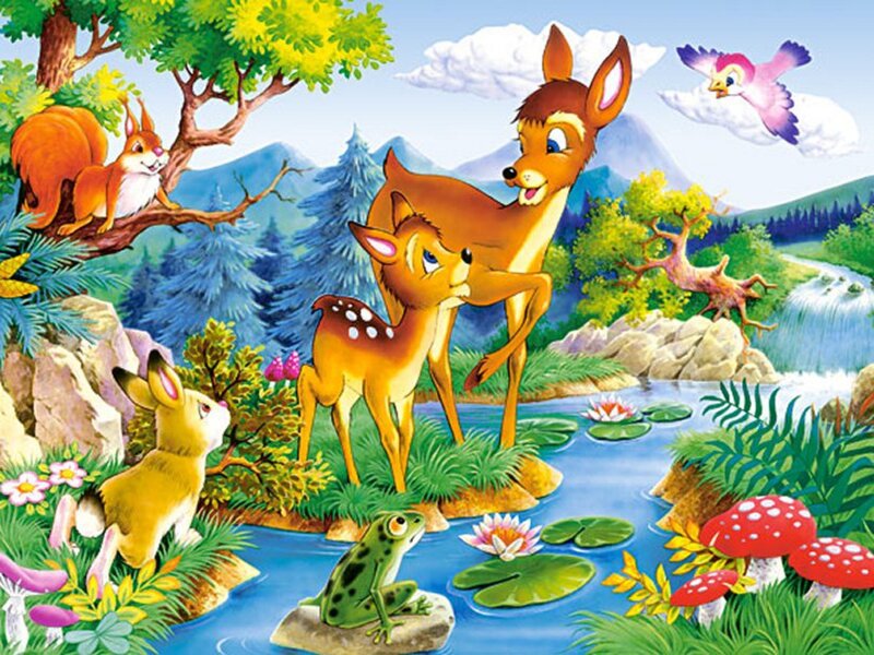 Fawn and Baby Deer