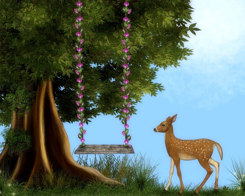 Fawn Near Swing