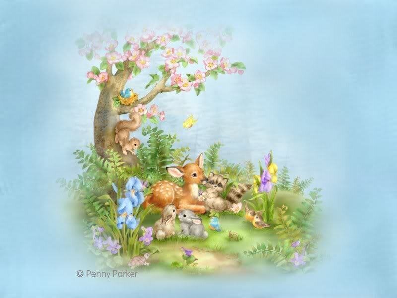 Fawn with Forest Animals