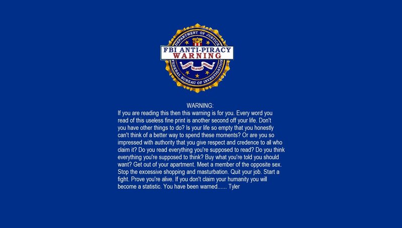 FBI Anti-Piracy Warning Screen