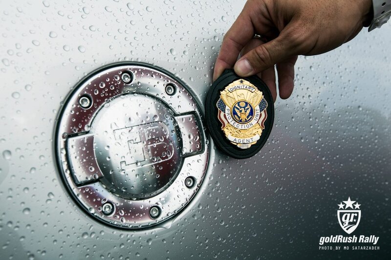 FBI badge on car fuel door