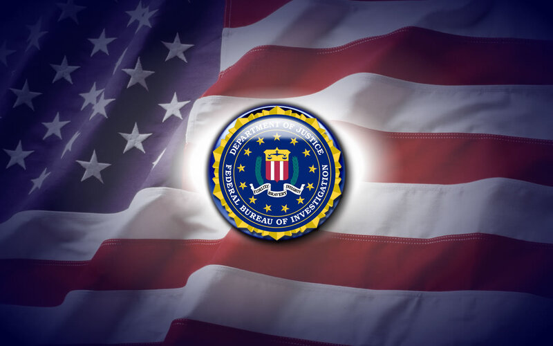 FBI seal on American flag