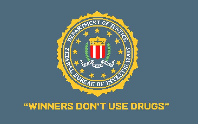 FBI Seal with Text — Blue, Serious, Pixel Art