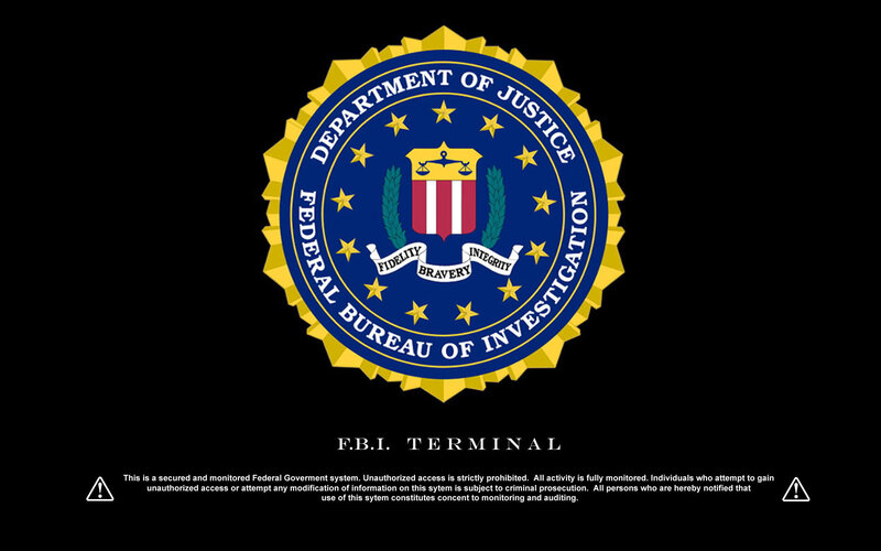 FBI terminal login screen