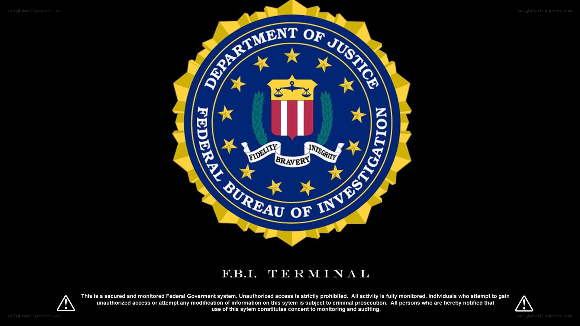 FBI terminal login screen