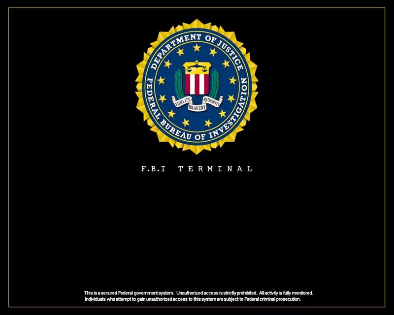 FBI terminal login screen